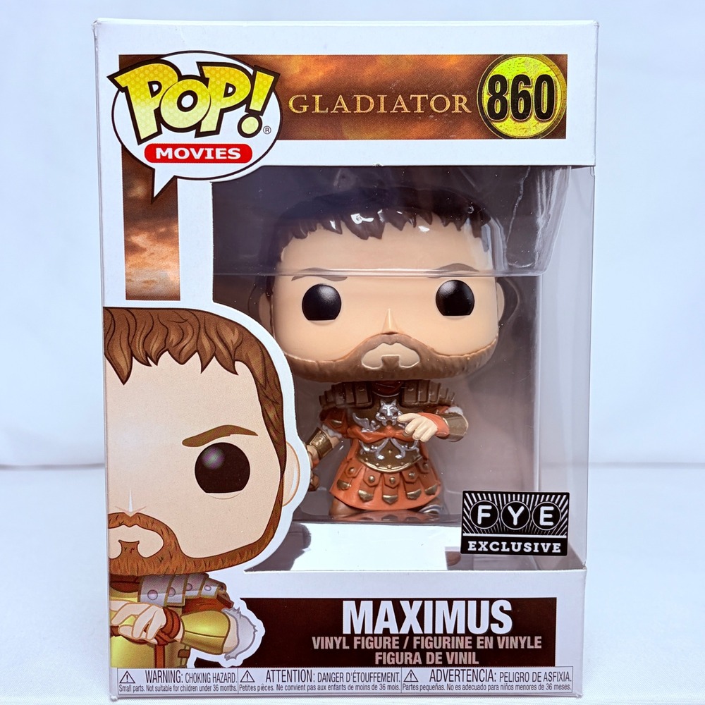 Funko Maximus Gladiator 860 FYE Exclusive Vinyl Figure OS Brown Gold Movie Pop